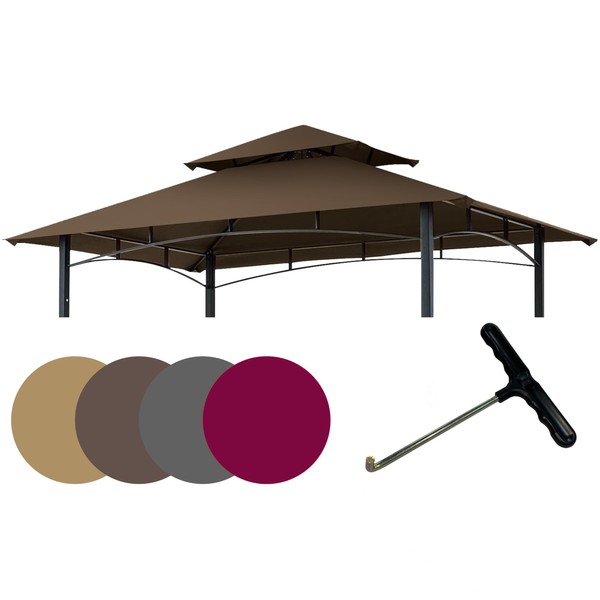 Easylee Grill Gazebo Shelter Replacement Canopy 5'x8' Double Tiered BBQ
