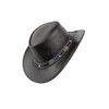 Black Jungle Cowboy Leather Hat - Reedley Size L
