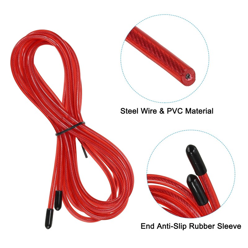 PATIKIL 10Ft Speed Jump Rope Replacement Cable, 2 Pack 4.5mm