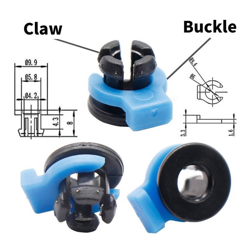 OFFILICIOUS Bowden Tube Clamp Pipe Clip Fixed 4mm For Metal