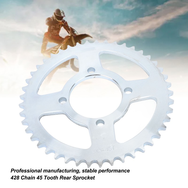 428 Chain 45 Tooth Rear Sprocket 428 45T Steel Rear