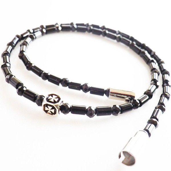 Black Spinel Onyx Necklace, Cross, Coat of Arms with Parts, Men's Accessories, Natural Stone, Power Stone, Magnetic, Sterling Silver Sterling Silver onyx black spinel, black spinel