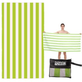 ZSYIULIA Large Beach Towel 160x90cm - Quick Dry Microfibre & Sand-Free Double Sided Design | 100% Recycled Compact Travel Towel for Yoga, Gym, Beach with Carry Bag