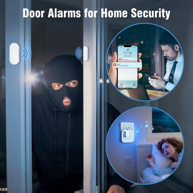 Door Chime,Sanjie WiFi Door Sensor Open Chime When Entering for