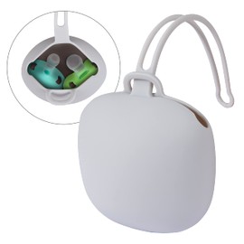 LoveNoobs Silikon Baby Schnullerbox, Aufbewahrung Schnullerhalter Case, BPA-Frei Schnullertasche Mädchen & Junge, Silikon Zubehör, Grey