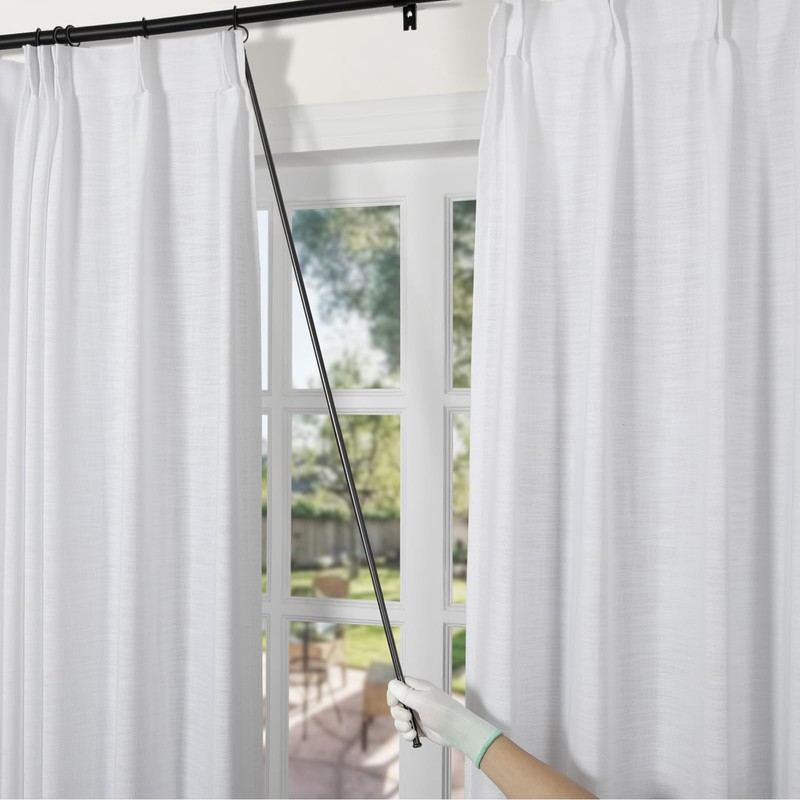 TWOPAGES 1 Pack-45 inch Curtain Pull Wand-Iron Curtain Pull Rod-Strong