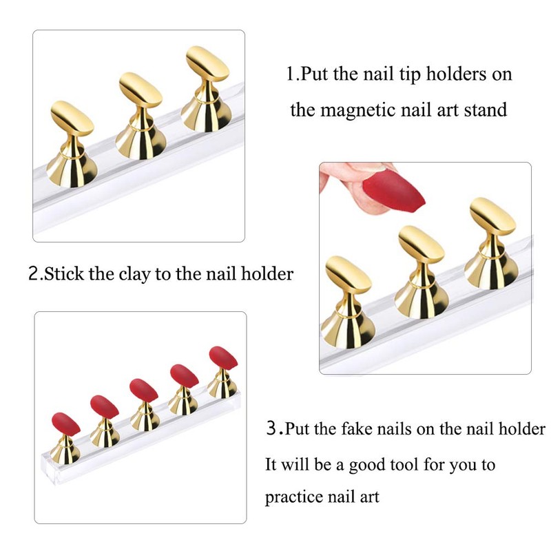 Etercycle Acrylic Nail Display Stand DIY Nail Crystal Holder Magnetic