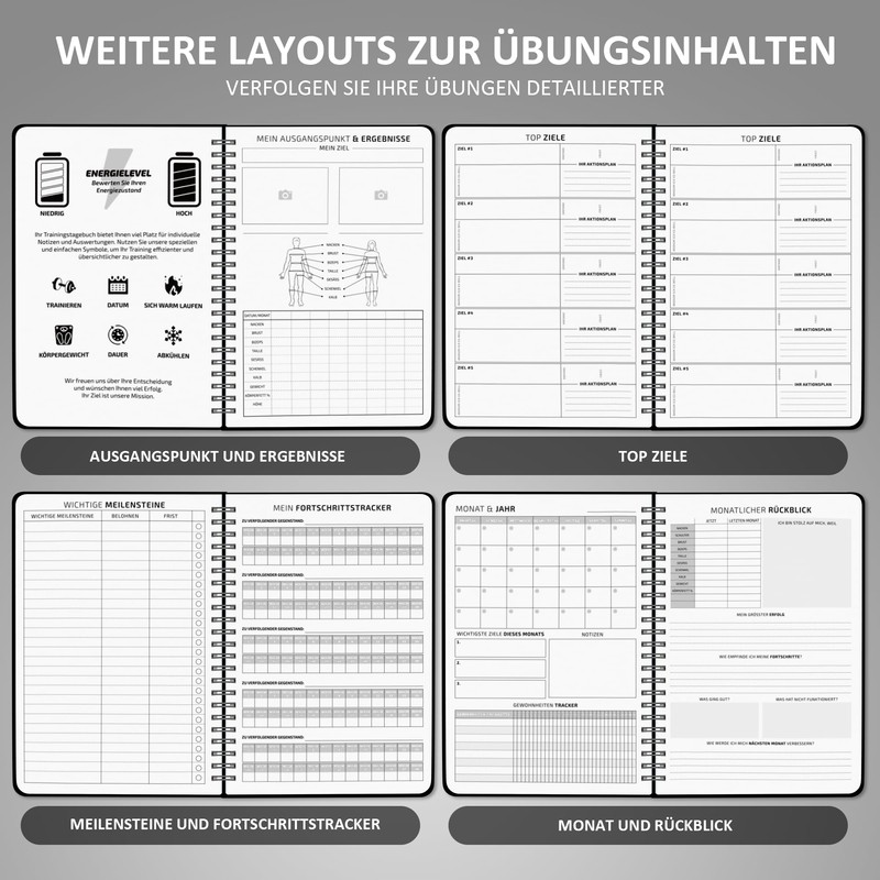 BIROYAL Fitness Journal Spiralblock