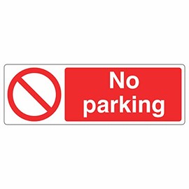 300mmx100mm No Parking Sign Rigid Plastic