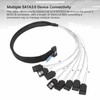 MCIO 8i to 8xSATA3.0 Cable 19.7 Inch Silver Plated OFC