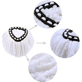 4 Pcs Spin Mop Replacement Head,Triangular Mop Heads with Fine Fiber Rotatable Mop Refills Compatible (5.7 in)