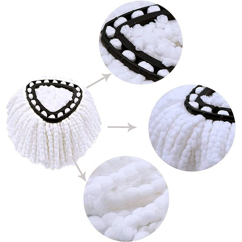 4 Pcs Spin Mop Replacement Head,Triangular Mop Heads with Fine