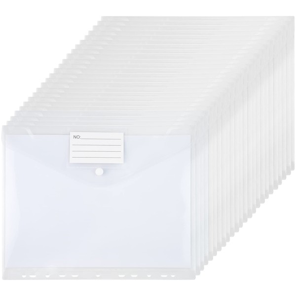 Plastic Wallets A4 Punched Pockets - 24Pcs Polly Pocket A4