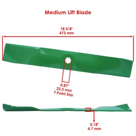 Caltric 18 5/8 inch 7 Point Star 54" Deck Standard Blade For John Deere