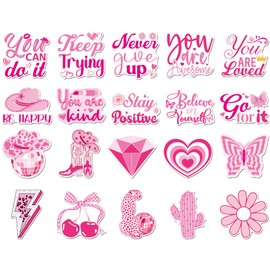 20PCS Motivational Fridge Magnets, Pink Preppy Inspirational Refrigerator Locker Office Decorations Magnetic, Motivational Gifts