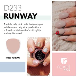 Revel Nail Dip Powder - Nude Pink Powder Dip Nail Polish, Chip Resistant Dip Nail Powder with Vitamin E and Calcium, DIY Manicure, Runway