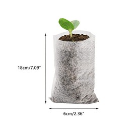 SagaSave Pack of 100 Plant Grow Bags, Biodegradable Non-Woven Nursery Bags, Non-Woven Fabric Plant Bag for Tomatoes, Flowers (6 x 18 cm)