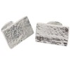 Pirantin 10th Wedding Rectangle Beaten Rectangle 100% Pure Tin Cufflinks