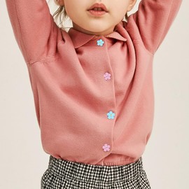 STOBOK Elegant 50 Pcs 2cm Wooden Buttons Daisy Flower Design for Baby Cardigans Craft and Sewing Projects