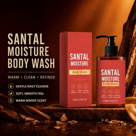 WIUHOK Santal Pheromone Bodywash for Men, 3.4 Fl Oz (100 mL)，1PCS With aloe, honey, betaine and volcanic ash for gentle cleansing, smooth-feeling skin and a warm woody scent.