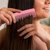 Pack of 4 Curling Combs Pink Large Wide Teeth Combs
