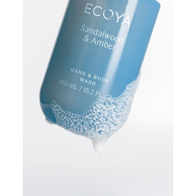 ECOYA Hand & Body Wash Sandalwood & Amber 450ml