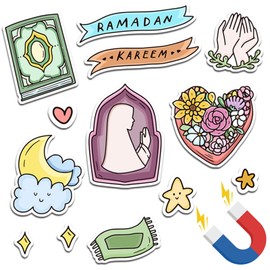Ramadan Decorations Refrigerator Magnets, Ramadan Decorations for Home, Soft Magnetic Stickers, Ramadan Fridge Magnets, Islamic Decor, Eid Mubarak Magnets, Ramadan Gifts for Kids (C)