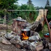 onlyfire Spit Rotisserie for Outdoor Campfire Grilling, Over Fire Camp