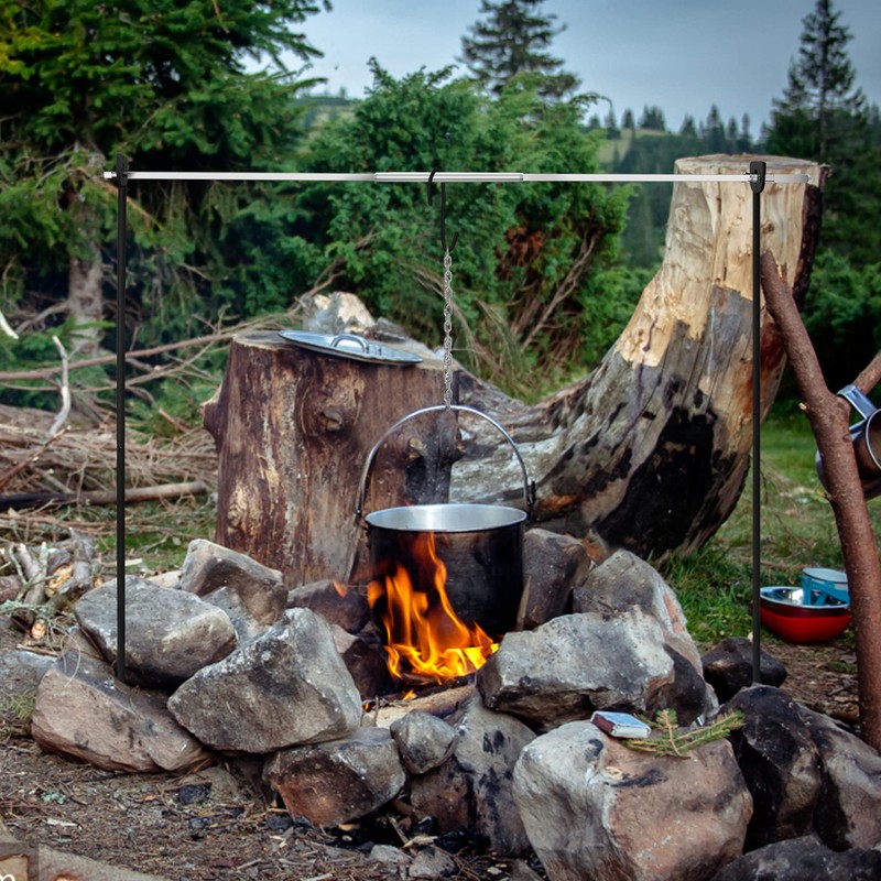onlyfire Spit Rotisserie for Outdoor Campfire Grilling, Over Fire Camp