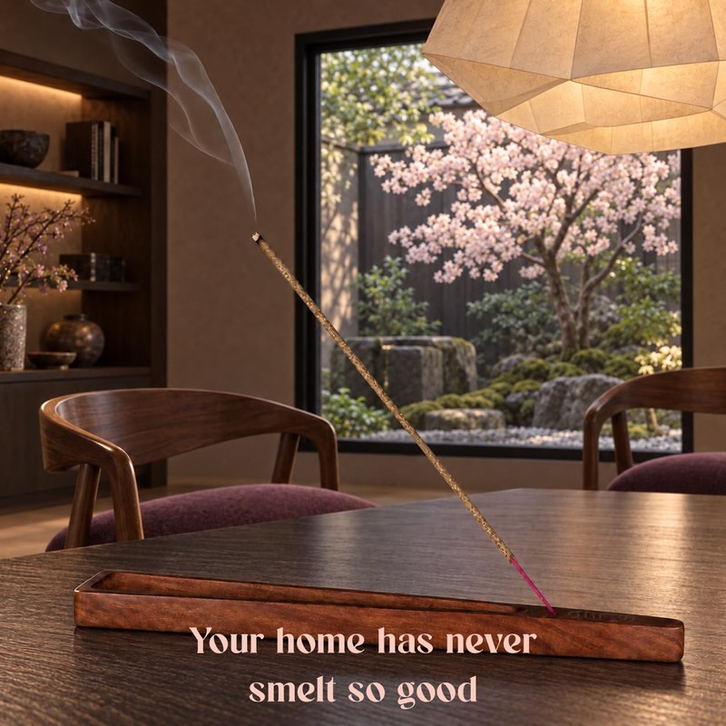 Dhrya Sakura Al-Dar Incense Sticks with Rosewood Incense Holder, 33