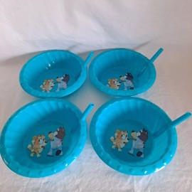 Ludo Studio New ZAK Ludo Studio Lot 4 BLUEY Kids Cereal BOWLS Built-in STRAWS