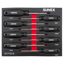 SUNEX TOOLS SXTSD8 Torx® Magnetic Screwdriver Set in EVA Foam, 8-Piece