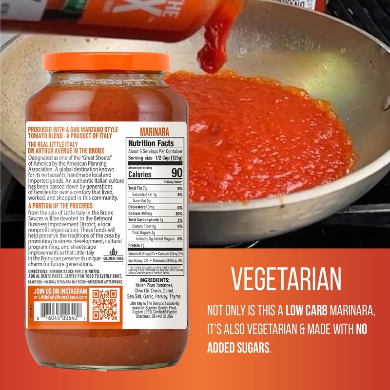 Little Italy in the Bronx Marinara Sauce - Pasta Sauce,