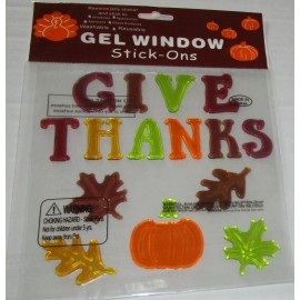 Nantucket Distribution FALL ~ THANKSGIVING Window Gels  GIVE THANKS ~ FALL LEAVES ~ PUMPKIN