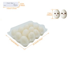 BULKBUY BULKBUY Egg Cartons 40 Packs, Clear Eco-friendly Plastic Blank Egg Cartons with Free Labels, Holds up to 12 Duck Eggs Securely, Perfect for Family Pasture Farm Markets Display - Large
