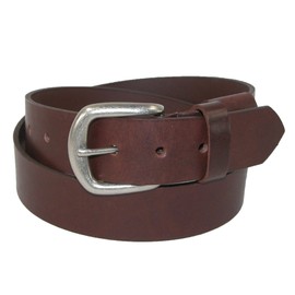 Boston Leather Men's Big & Tall Leather Stretch Belt with Hidden Elastic, 66, Brown