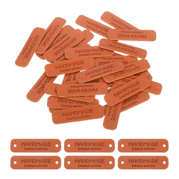 QUARKZMAN Pack of 30 Handmade Leather Labels PU Leather Handmade