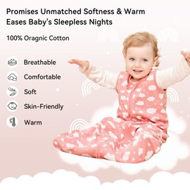 Unnivoll Baby Sleep Sack 18-24 Months 3 Pack 100% Cotton Lightweight 0.5 TOG Wearable Blanket Baby Sleep Bag with 2-Way Zipper for Infant Toddler Pink