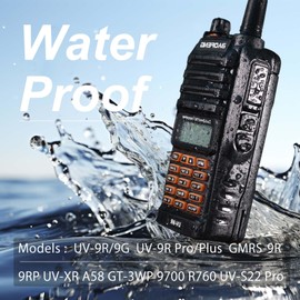 2 Packs IP54 Waterproof Speaker Microphone Handheld PTT with Headphones Jack Compatible with UV-9R Pro/Plus GMRS-9R UV-9G UV-XR A58 GT-3WP 9700 R760 walkie talkies