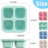 4 Pack Snack Containers, 4 Compartments Bento Snack Box, Reusable