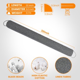 TORRAMI Under Door Draft Stoppers 32 Inch, Heavy Triangle Stop Draft Block Cold Air/Wind/Breeze Noise Blocker Door Sweeps Weather Stripping Bottom Seal Dark Gray