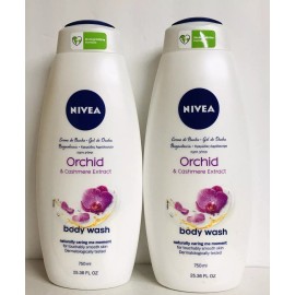 NIVEA 2 Bottles Nivea~ Orchid & Cashmere Extract Body Wash 25.36 fl oz Each