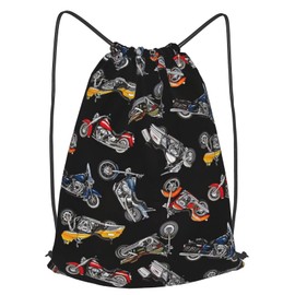 Mochila con cordón de color azul con diseño de tortuga marina, para deportes, gimnasio, playa, viajes, para hombres y mujeres, Paquete de correas con cordón para motocicleta de dibujos animados, Medium