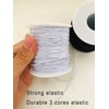 White 1 mm Elastic String Cord Elastic Thread Beading String
