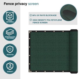 ECOOPTS 10'x21' Green Privacy Fence Screen Windscreen with Copper Grommets, fit for Commercial Fence and Residential Garden Outdoor Living 180GSM 90% UV Blockage, Cable Zip Ties Included