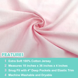 TL Care Printed 100% Natural Cotton Jersey Knit 18 x 36 Cradle/Bassinet Sheet - Fitted, Super Stars, Soft Breathable, for Boys and Girls