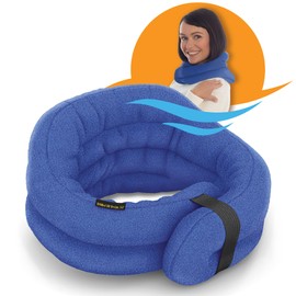 SunnyBay Microwave Heating Pad, Microwavable Heated Neck and Shoulder Wrap, Hands-Free Weighted Moist Hot or Cool Pack, Soft Fleece Cover and Flaxseed Filling, 26 Inch Length, SkyBlue