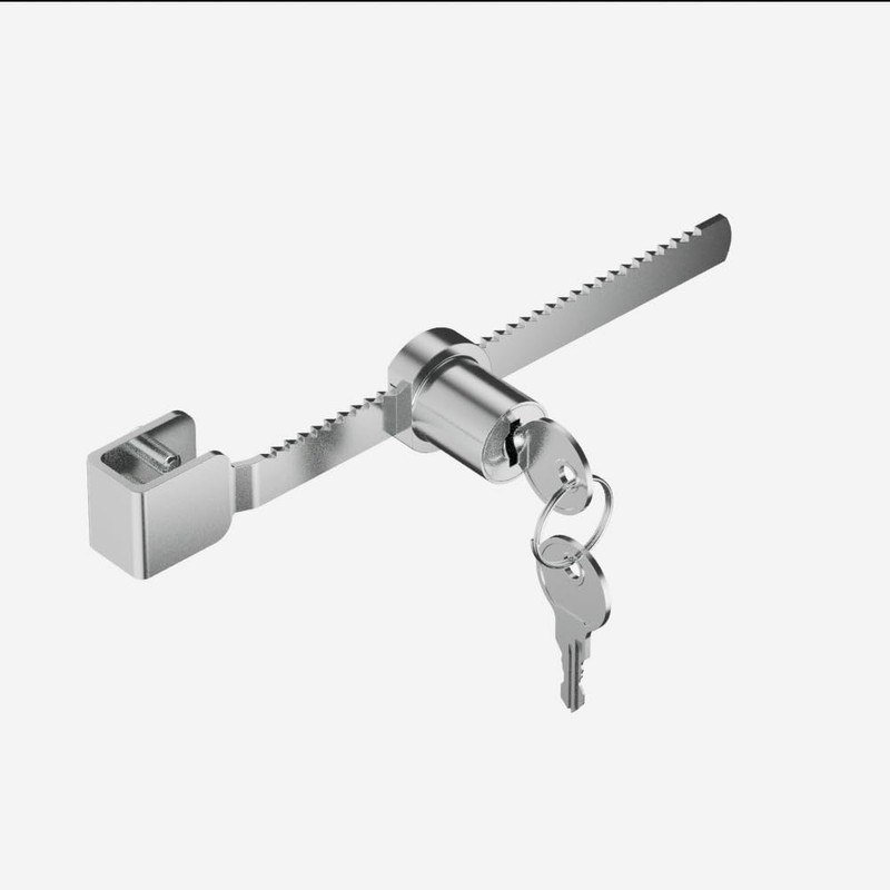 Sliding Glass Door Ratchet Lock with Chrome Finish – Keyed