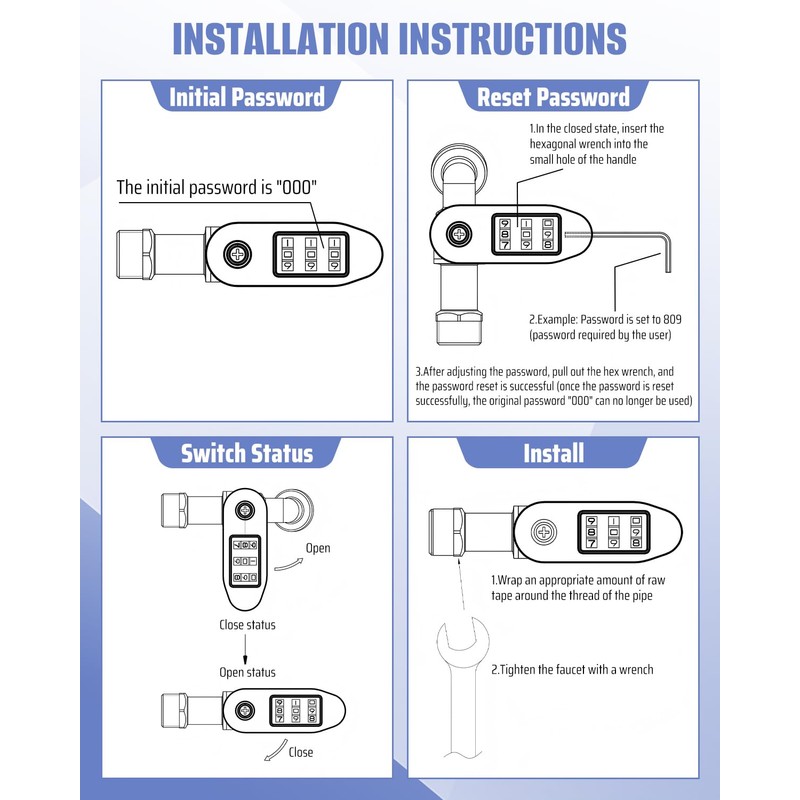 Quwfesudy Upgraded Outdoor Faucet Lock System - Gate Valve LockoutDevice,
