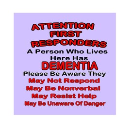 Someone With Dementia Lives Here Window - Door Decal Sticker (6 X 6 inches)